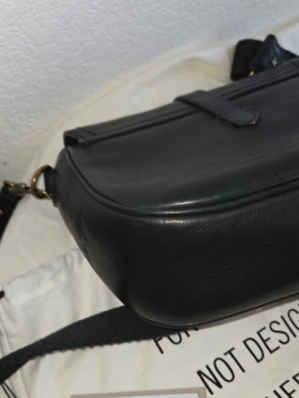 Golden Goose Sally Black Leather Crossbody Bag with Gold Buckle - Picture 9 of 10